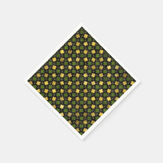 Irisches Kleeblatt Vierblättriger Kleeblatt Serviette (Ecke)