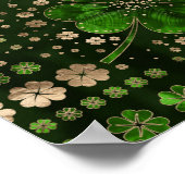 Irisches Kleeblatt Vierblättriges Kleeblatt Malach Poster (Ecke)