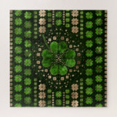 Irisches Kleeblatt Vierblättriges Kleeblatt Malach Puzzle (Horizontal)