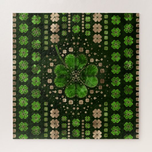Irisches Kleeblatt Vierblättriges Kleeblatt Malach Puzzle (Horizontal)
