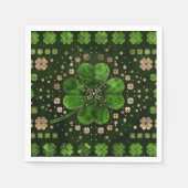 Irisches Kleeblatt Vierblättriges Kleeblatt Malach Serviette (Vorderseite)