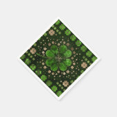Irisches Kleeblatt Vierblättriges Kleeblatt Malach Serviette (Ecke)