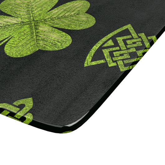 Irisches Kleeblatt vierblättriges Kleeblatt mit Schneidebrett (Ecke)