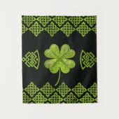 Irisches Kleeblatt vierblättriges Kleeblatt mit Wandteppich (Vorderseite)