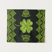 Irisches Kleeblatt vierblättriges Kleeblatt mit Wandteppich (Vorderseite (Horizontal))