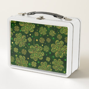 Irisches Kleeblatt Vierblättriges Lucky Clover Pa Metall Brotdose