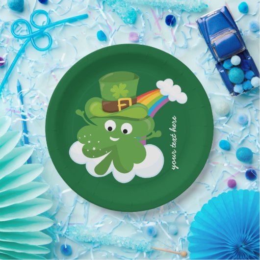 Irisches Kleeblatt * Wählen Sie Ihre Hintergrundfa Pappteller (Party)