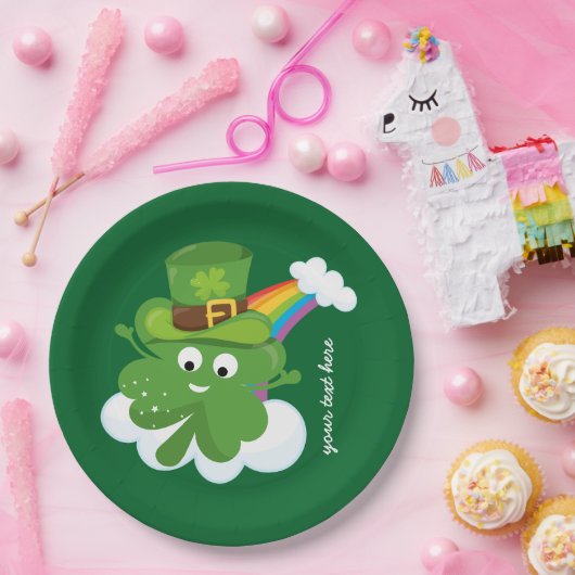 Irisches Kleeblatt * Wählen Sie Ihre Hintergrundfa Pappteller (Party)