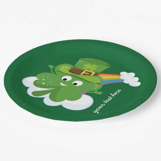 Irisches Kleeblatt * Wählen Sie Ihre Hintergrundfa Pappteller (Schrägansicht)