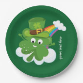 Irisches Kleeblatt * Wählen Sie Ihre Hintergrundfa Pappteller (Vorderseite)