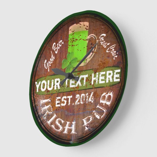 irisches Kneipenzeichen Große Wanduhr (Winkel)