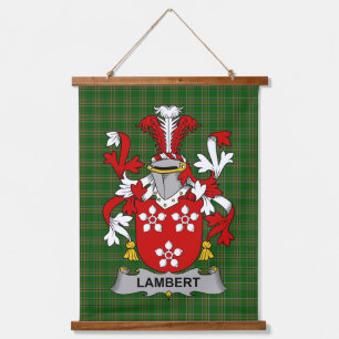 Irisches Lambert-Wappen Familienwappen Wandteppich Mit Holzrahmen