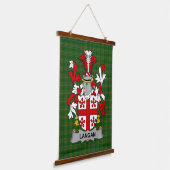 Irisches Langan oder O_Longan Wappen Familienwappe Wandteppich Mit Holzrahmen (Gewinkelt)