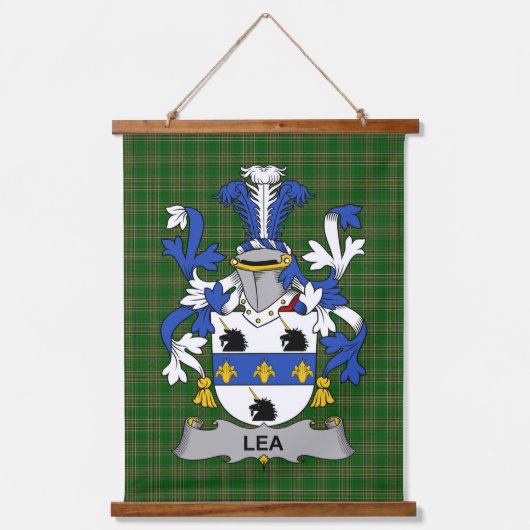 Irisches Lea oder McLea Wappen Familienwappen Wandteppich Mit Holzrahmen (Vorderseite)