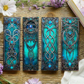 Irisches Lesezeichen, Turqoise Silver Celtic Lesez