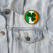 Irisches Logo, Kleeblatt auf Flaggenfarben Button (Beispiel)