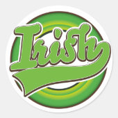 irisches Logo. Runder Aufkleber (Vorderseite)