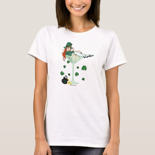 Irisches Mädchen Martini T-Shirt (Vorderseite)