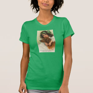 Irisches Mädchen mit ihrem Hund T-Shirt