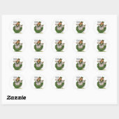 Irisches Mädchen Rund Sticker (Blatt)