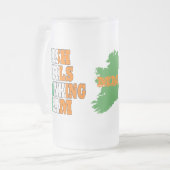 Irisches Mädchen-Trinkteam Mattglas Bierglas (Vorderseite Links)