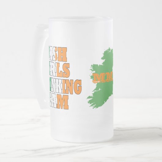 Irisches Mädchen-Trinkteam Mattglas Bierglas (Vorderseite Links)