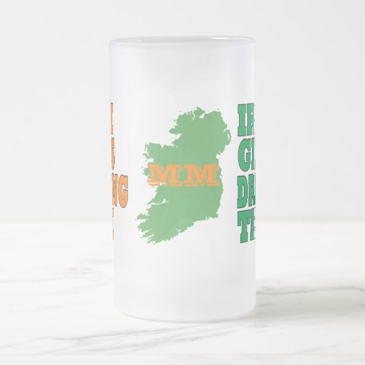 Irisches Mädchen-Trinkteam Mattglas Bierglas (Mittel)