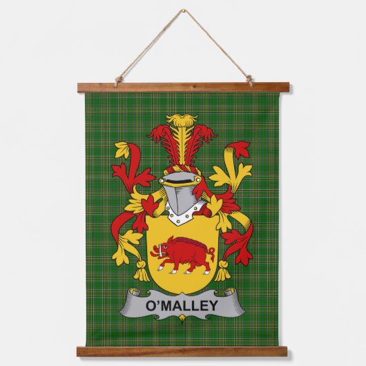 Irisches Malley oder O_Malley Wappen Familienwappe Wandteppich Mit Holzrahmen (Vorderseite)