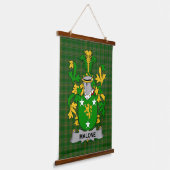Irisches Malone oder O_Malone Wappen Familienwappe Wandteppich Mit Holzrahmen (Gewinkelt)