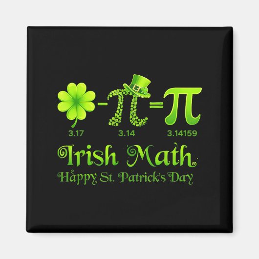 Irisches Mathe Kleeblatt Glücklicher St. Patricks Magnet (Vorne)