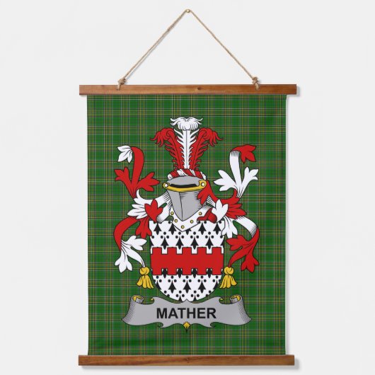 Irisches Mather oder Mathers Wappen Familienwappen Wandteppich Mit Holzrahmen (Vorderseite)