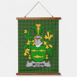 Irisches McCain oder O_Kane Wappen Familienwappen Wandteppich Mit Holzrahmen