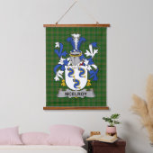 Irisches McElroy oder Gilroy Wappen Familienwappen Wandteppich Mit Holzrahmen (Schlafzimmer)