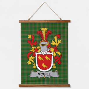Irisches McGill-Wappen Familienwappen Wandteppich Mit Holzrahmen