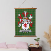 Irisches McGrane oder McGrann Wappen Familienwappe Wandteppich Mit Holzrahmen (Schlafzimmer)