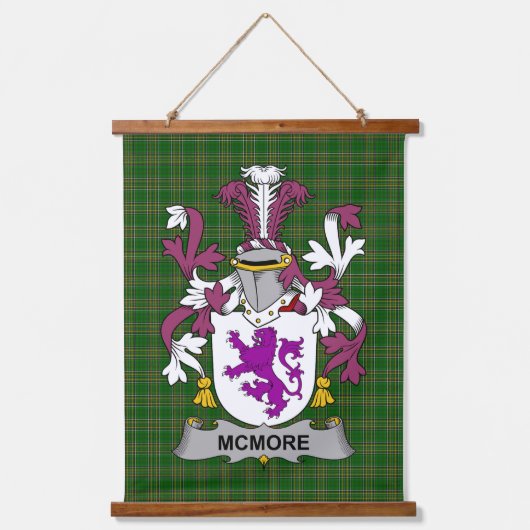 Irisches McMore oder More Wappen Familienwappen Wandteppich Mit Holzrahmen (Vorderseite)