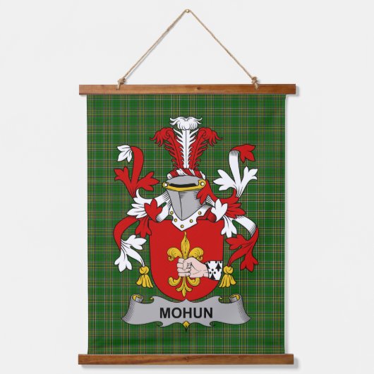 Irisches Mohun oder Mohan Wappen Familienwappen Wandteppich Mit Holzrahmen (Vorderseite)