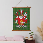 Irisches Mohun oder Mohan Wappen Familienwappen Wandteppich Mit Holzrahmen (Schlafzimmer)