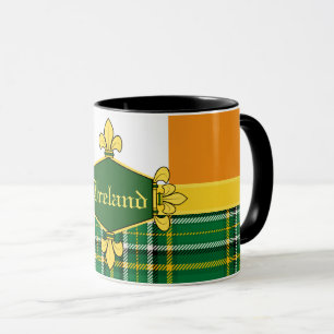 Irisches Nationaltartan, Flagge, Anpassen mit Name Tasse