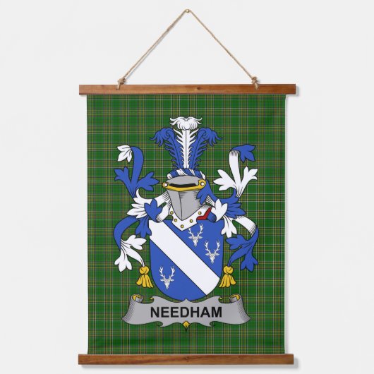 Irisches Needham oder O_Nee Wappen Familienwappen Wandteppich Mit Holzrahmen (Vorderseite)