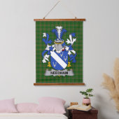 Irisches Needham oder O_Nee Wappen Familienwappen Wandteppich Mit Holzrahmen (Schlafzimmer)