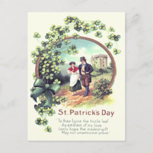 Irisches Paar Schloss Shamrock Postkarte