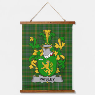 Irisches Paisley-Wappen Familienwappen Wandteppich Mit Holzrahmen