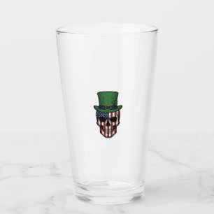 Irisches patriotisches Totenkopf-Vintage-Stickerei Glas