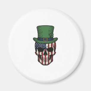 Irisches patriotisches Totenkopf-Vintage-Stickerei Magnet