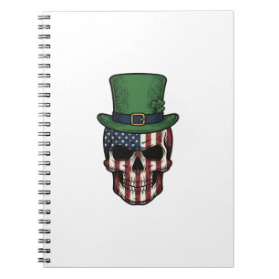Irisches patriotisches Totenkopf-Vintage-Stickerei Notizblock