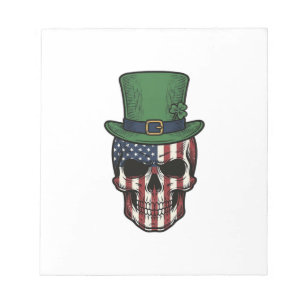 Irisches patriotisches Totenkopf-Vintage-Stickerei Notizblock