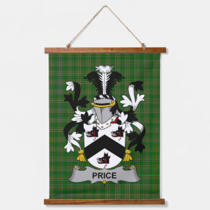Irisches Preis-Wappen Familienwappen Wandteppich Mit Holzrahmen