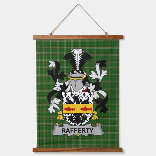 Irisches Rafferty oder O_Rafferty Wappen Familien Wandteppich Mit Holzrahmen (Vorderseite)