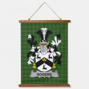 Irisches Rogers Wappen Familienwappen Wandteppich Mit Holzrahmen